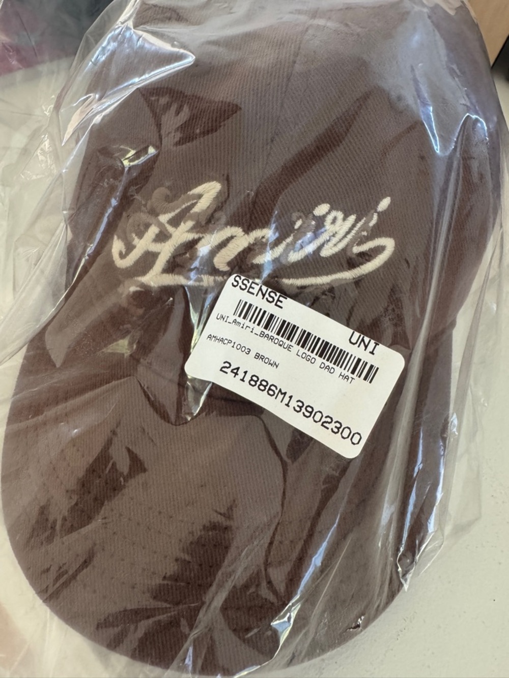 NWT- Rare Amiri Brown Baroque Logo Cap